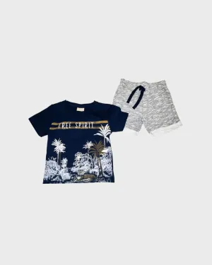 2pc Free Spirit Tee w Gray Sweat Shorts