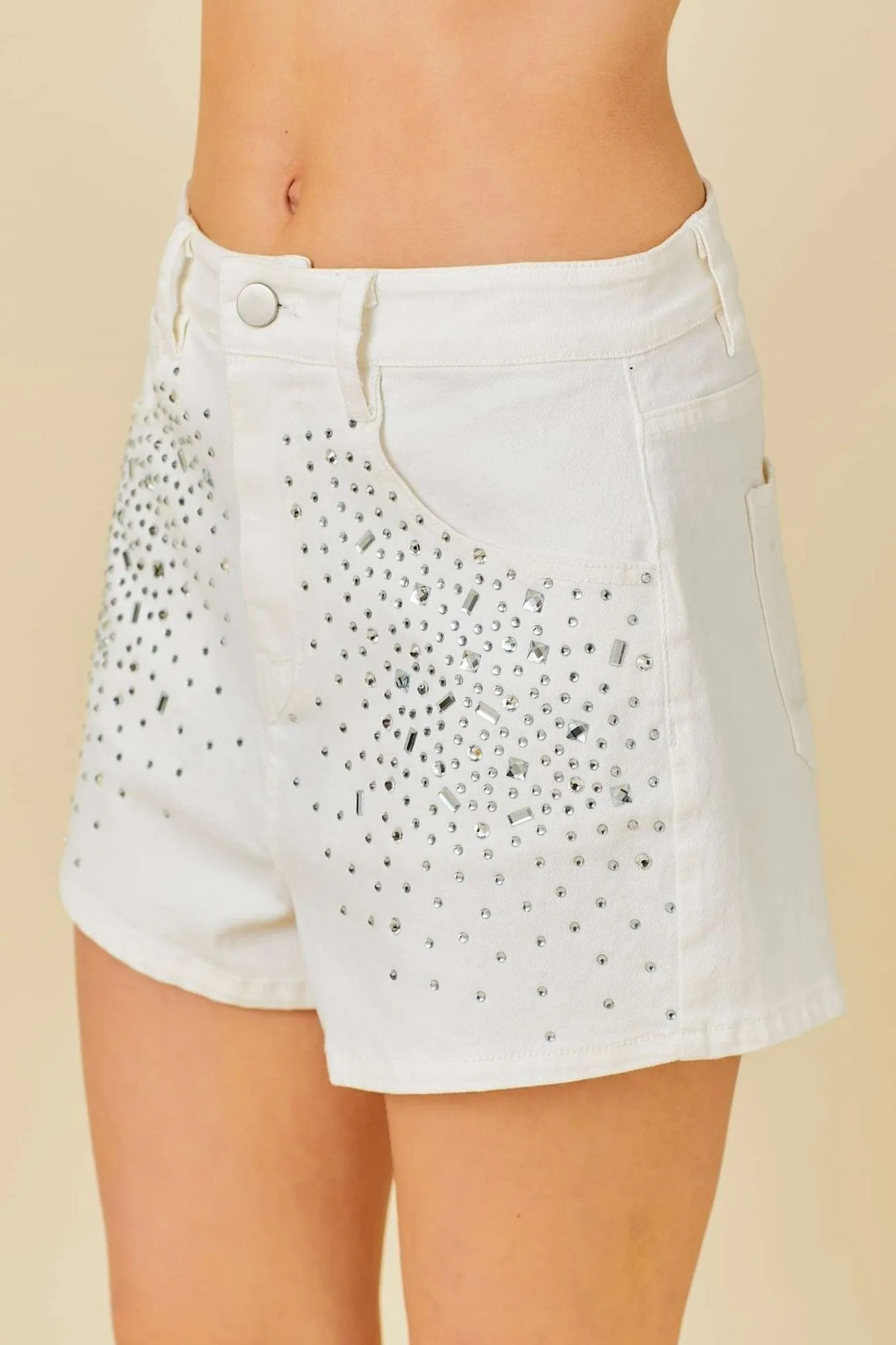 Abir Rhinestone Denim Short