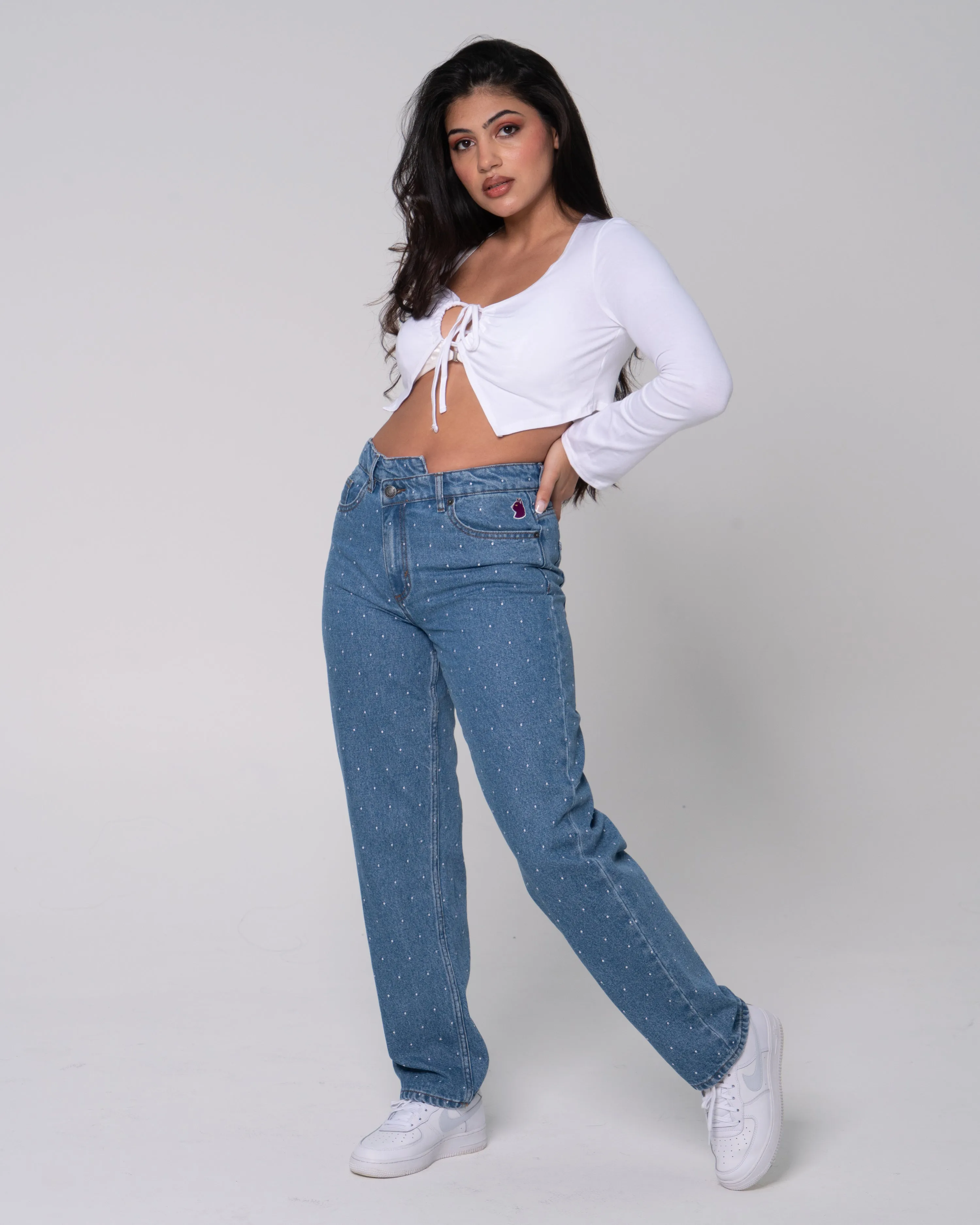 Asymmetric Straight Fit Jeans