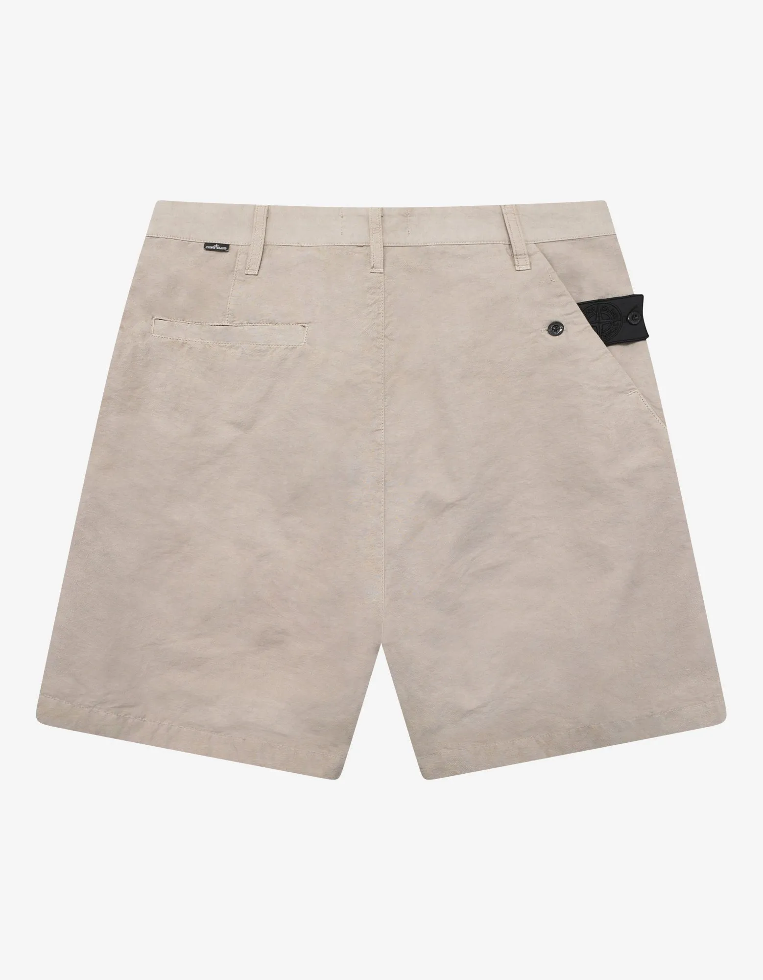 Beige Zip Chino Shorts -