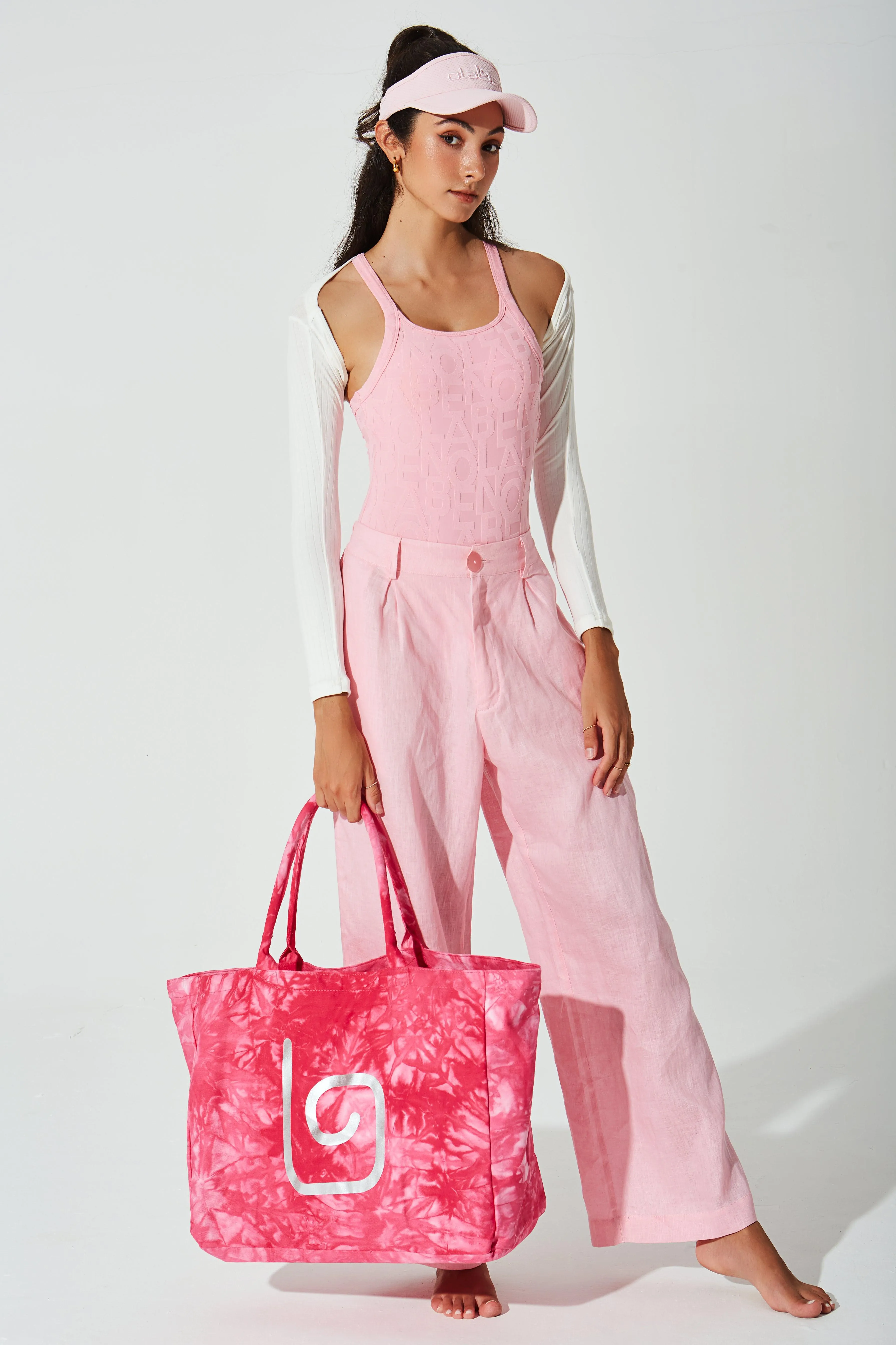 Belle Linen Pant - Powder Pink