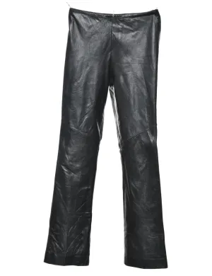 Black Classic Faux Leather Trousers - W26 L30