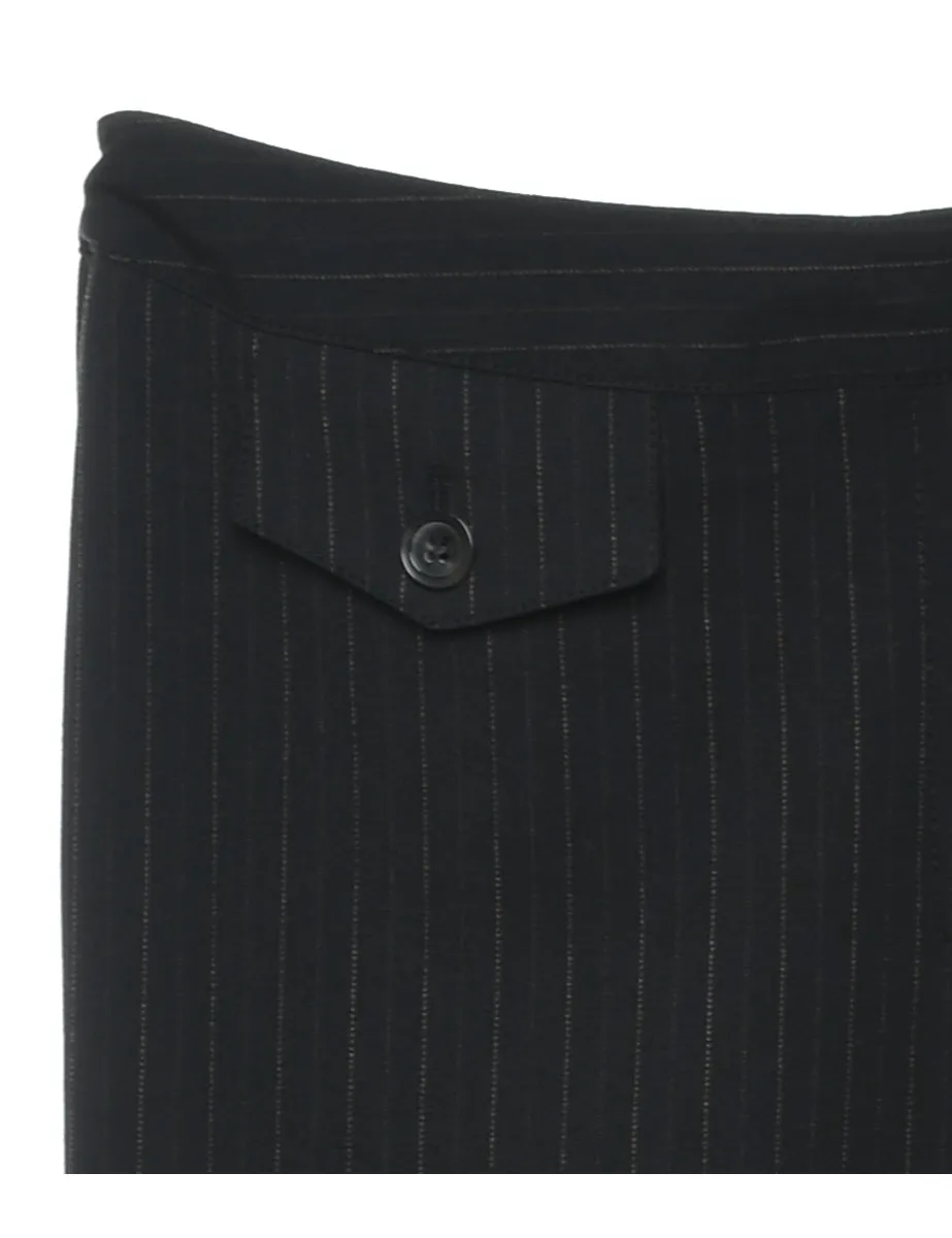 Black Classic Striped Trousers - W32 L34