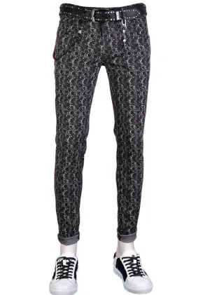 Black White Snake Print Pants