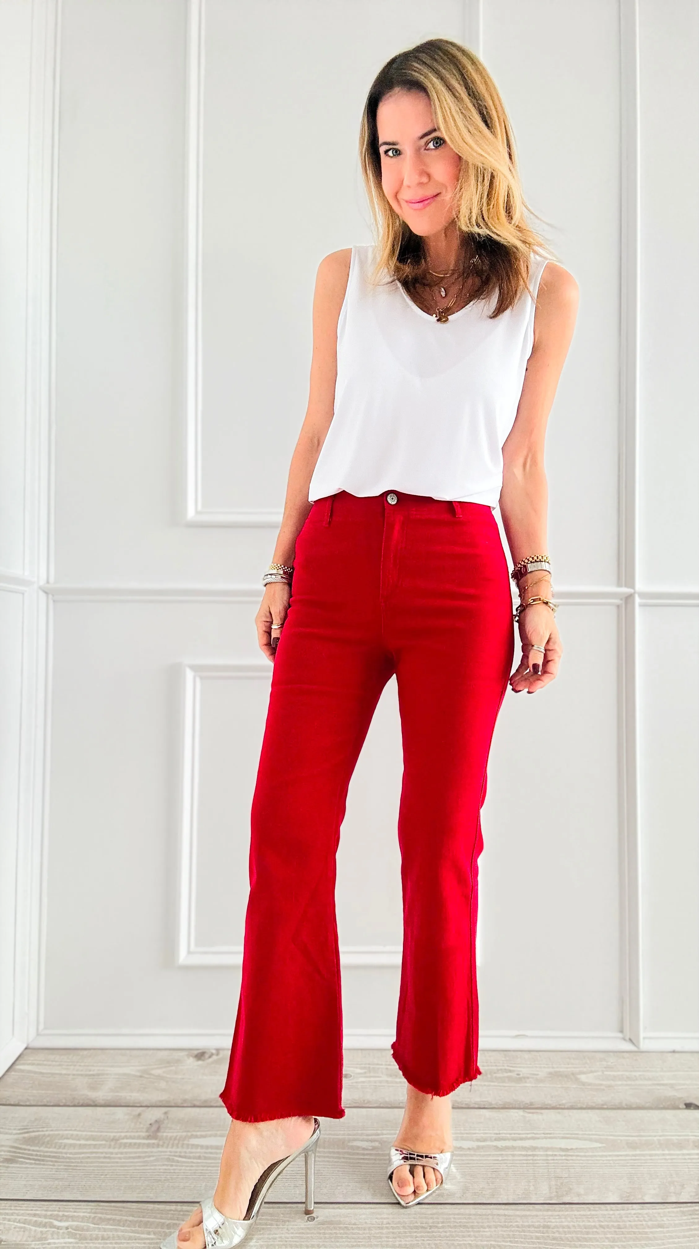 Blazing Confidence Flare Pants - Red