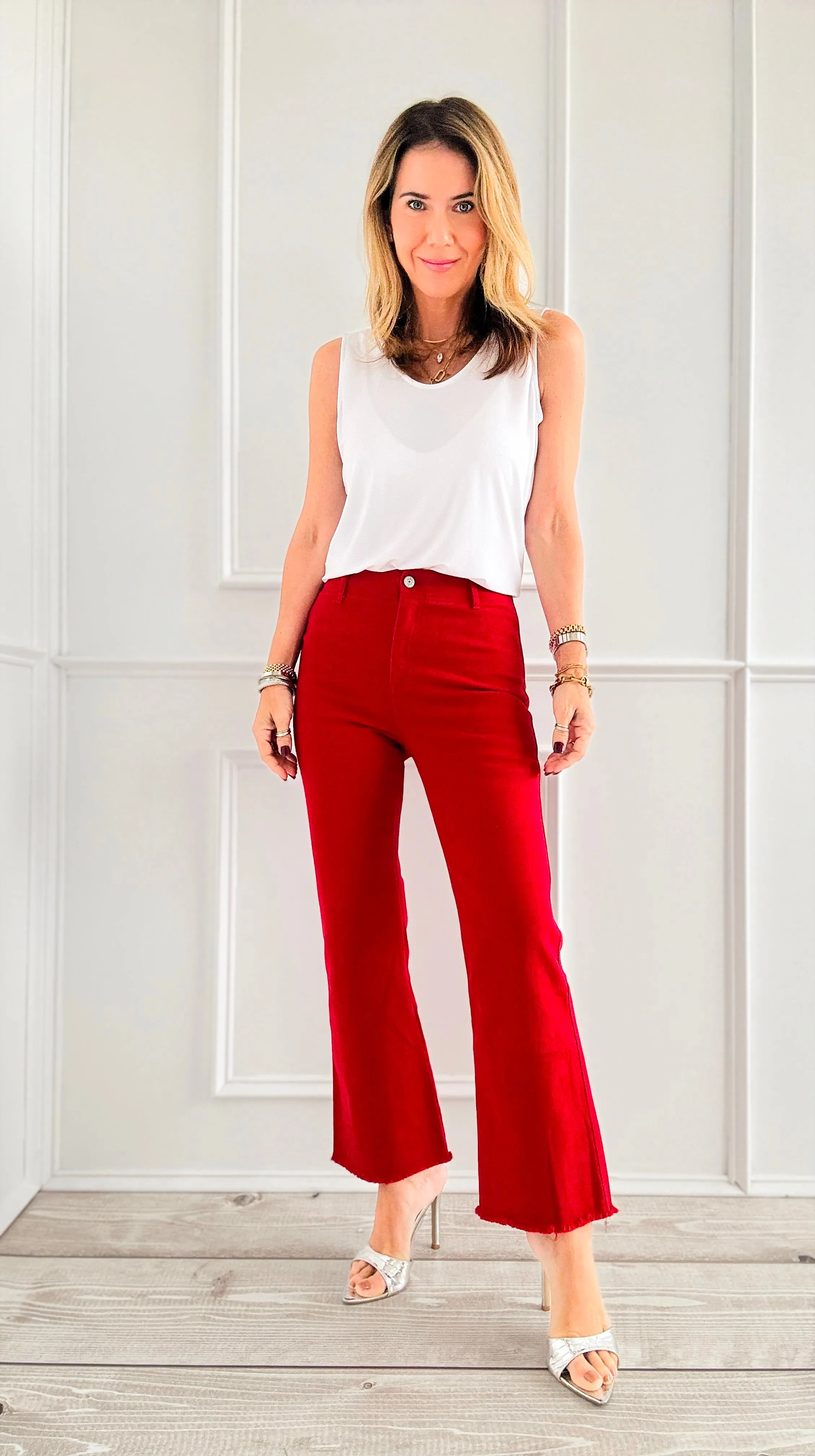 Blazing Confidence Flare Pants - Red