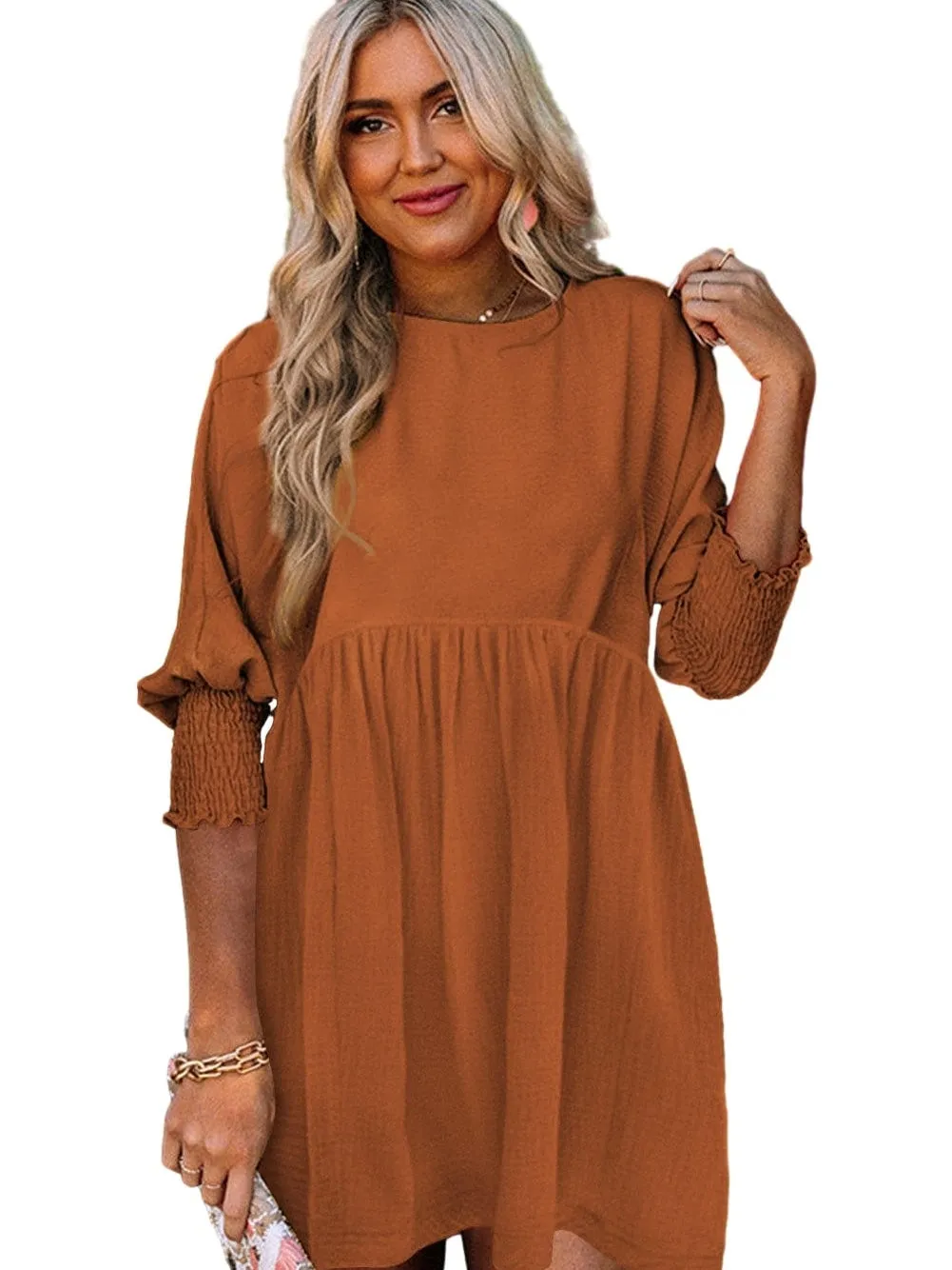 Brown Relaxed Fit Dress