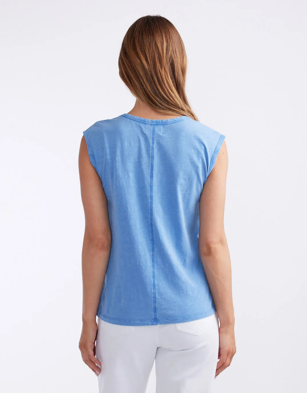 Cali Stitch Tank - Danish Blue