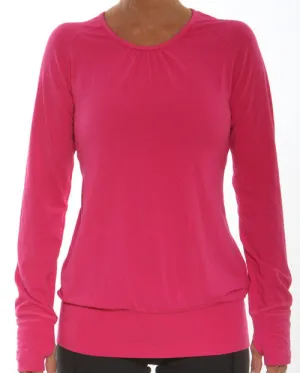 Cerise Performance Lifestyle Gathered Neck