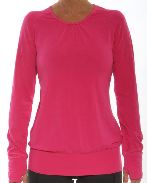 Cerise Performance Lifestyle Gathered Neck