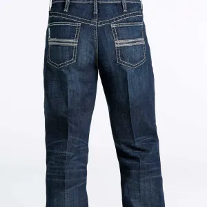 Cinch Men's White Label Relaxed Straight Jean in Dark Stonewash