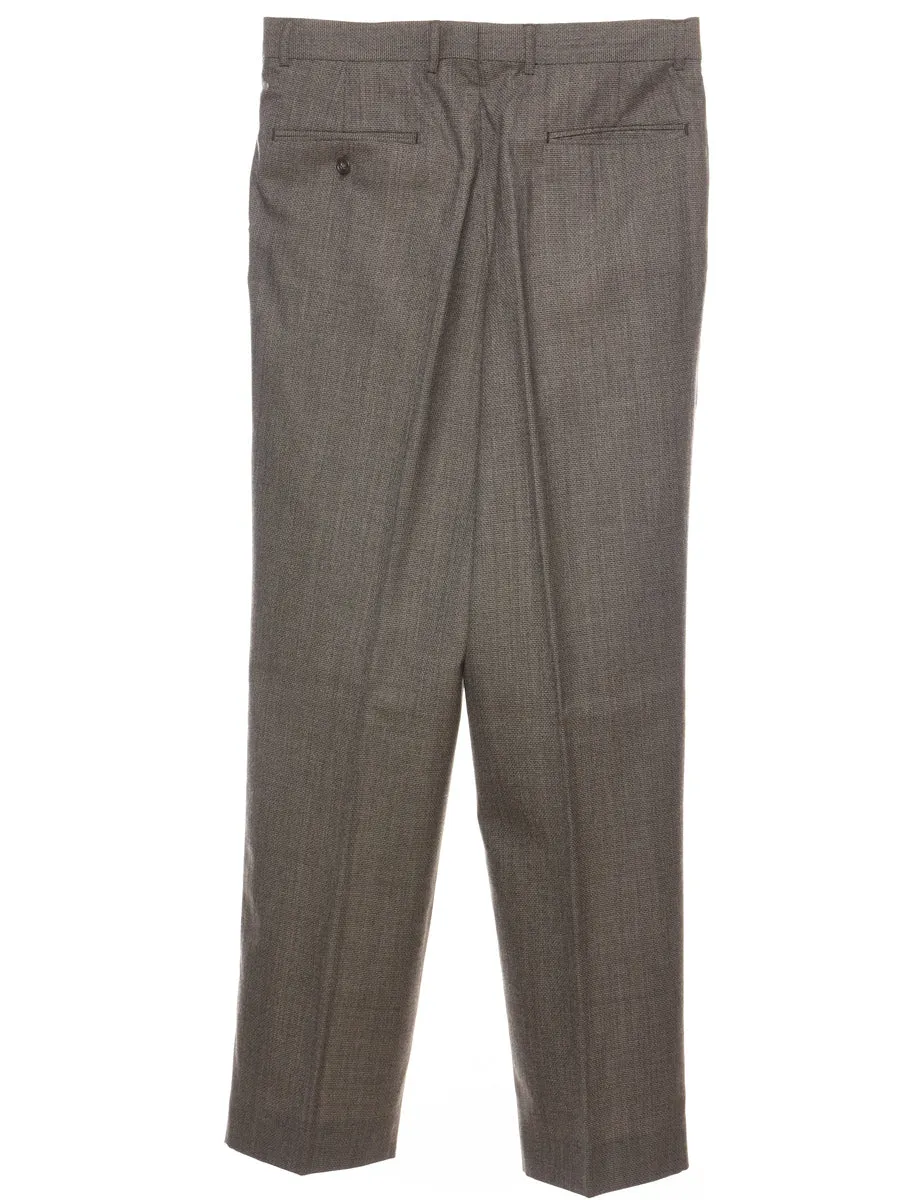 Classic Grey Pleated Trousers - W33 L32