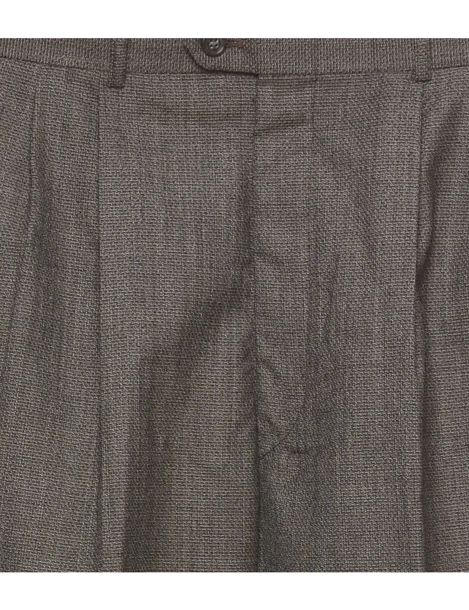 Classic Grey Pleated Trousers - W33 L32