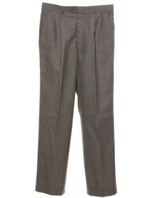 Classic Grey Pleated Trousers - W33 L32