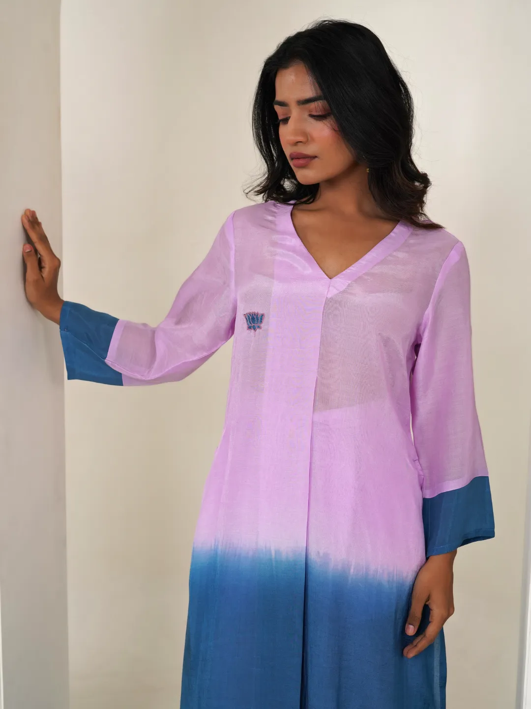 Cobalt Lavender Cotton Voile 2-Piece Kurta Set