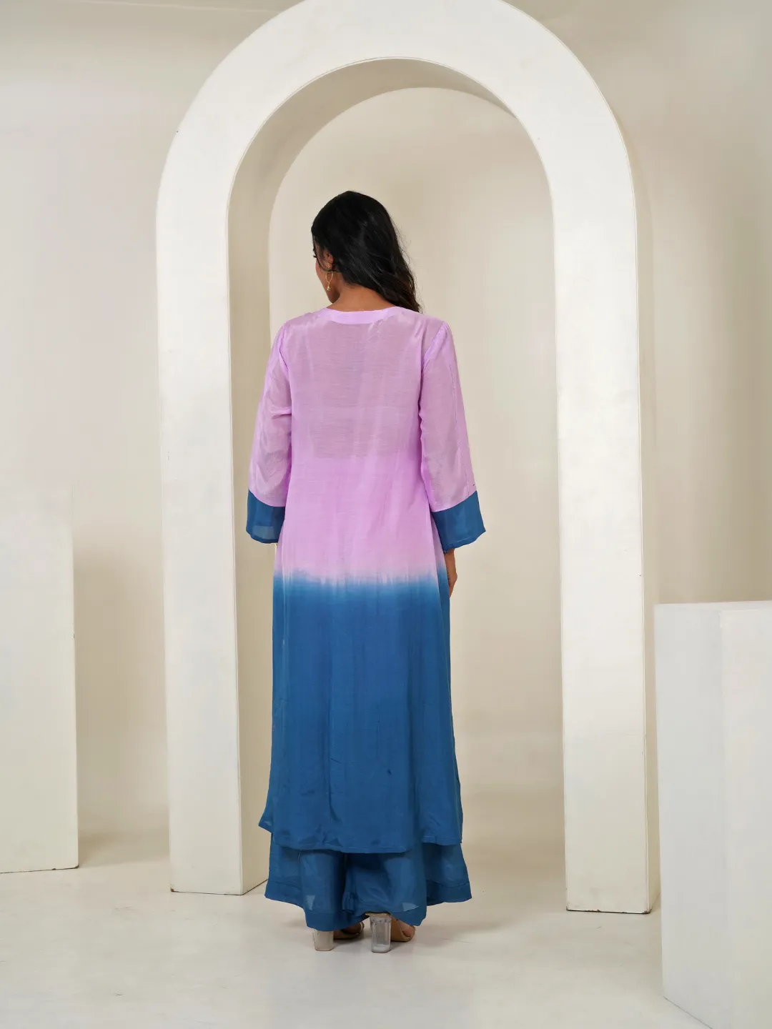 Cobalt Lavender Cotton Voile 2-Piece Kurta Set