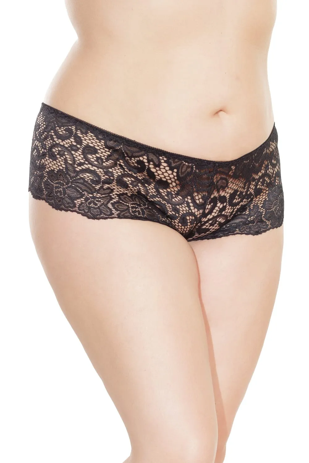 Coquette Low Rise Black Lace Booty Short