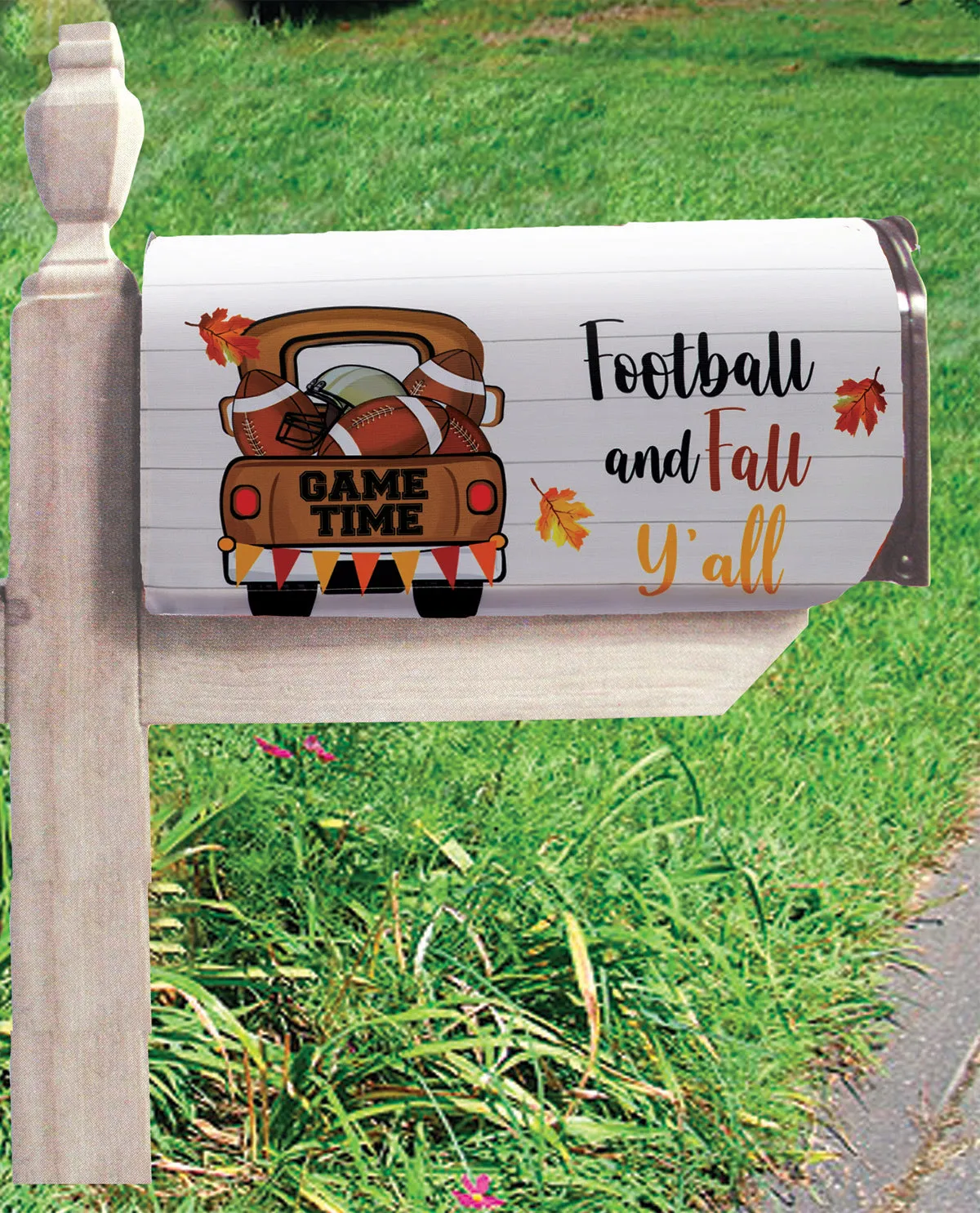 Fall Y'all & Football Mailbox Cover