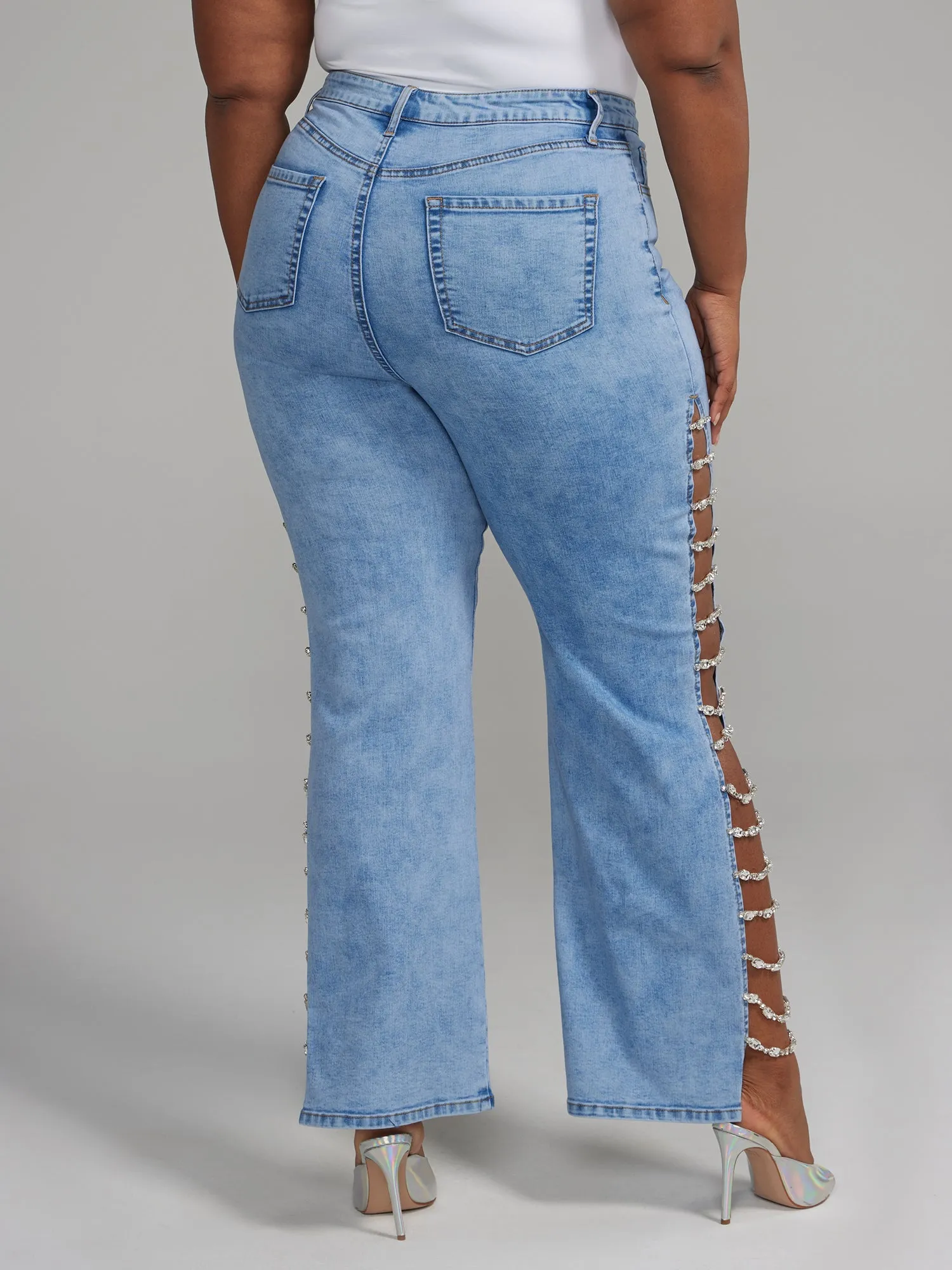 Fashion To Figure - Side Chain Detail Straight Leg Jeans