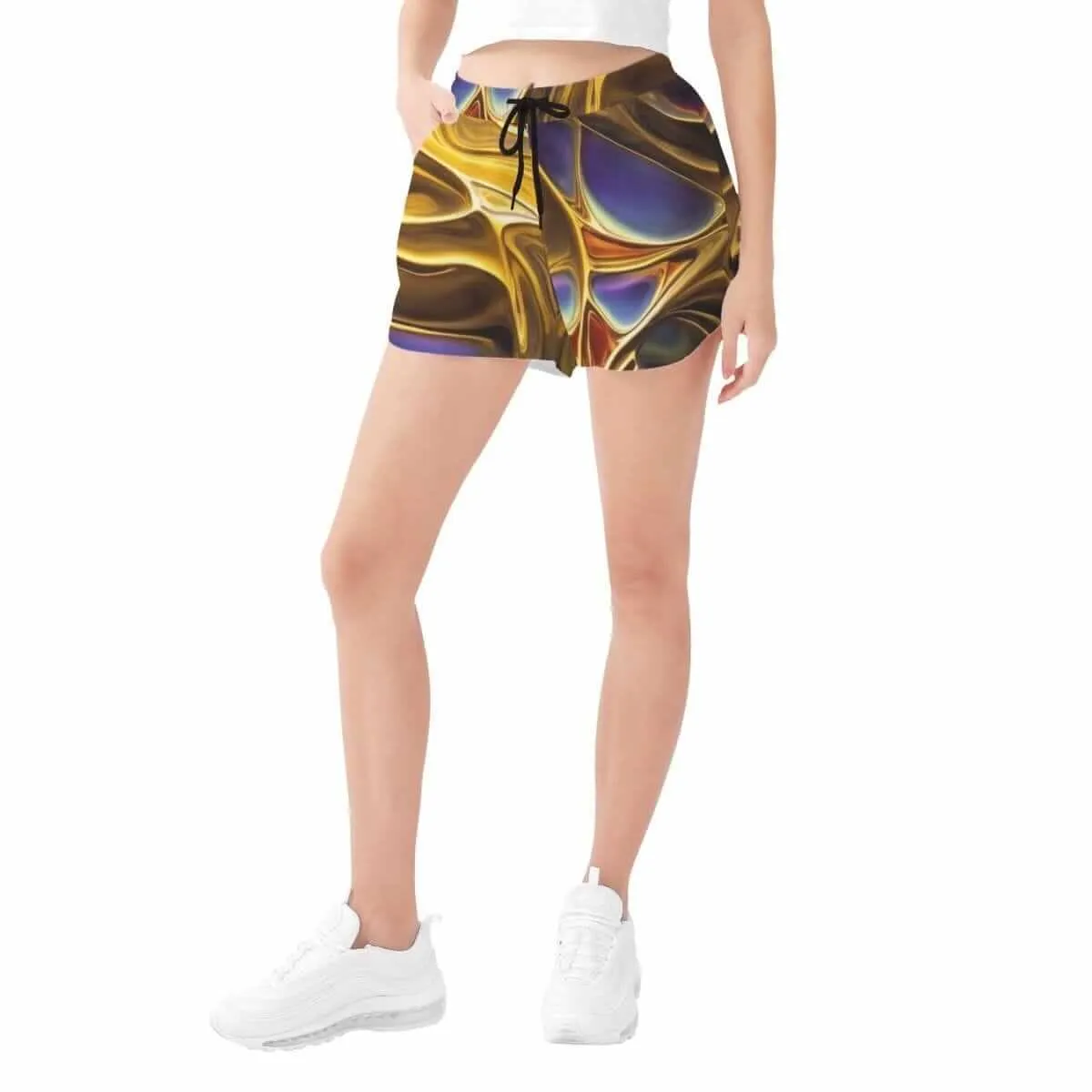 Flowy Elements Print Shorts