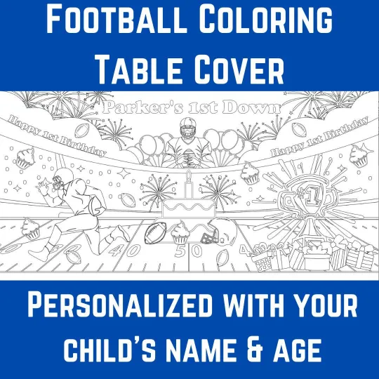 Football Coloring Tablecloth