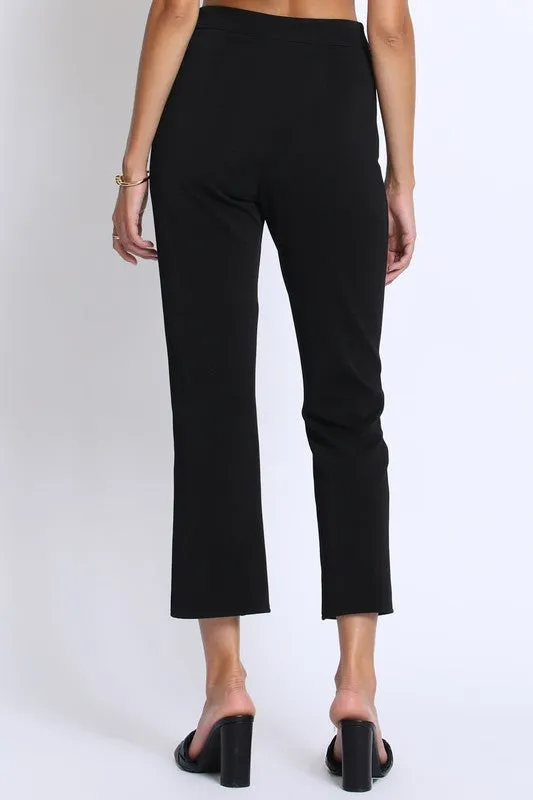 FRONT SLIT STRETCH PANTS