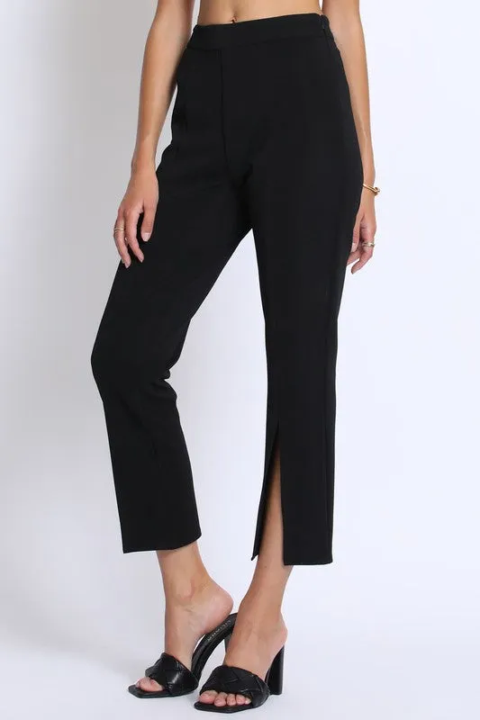 FRONT SLIT STRETCH PANTS