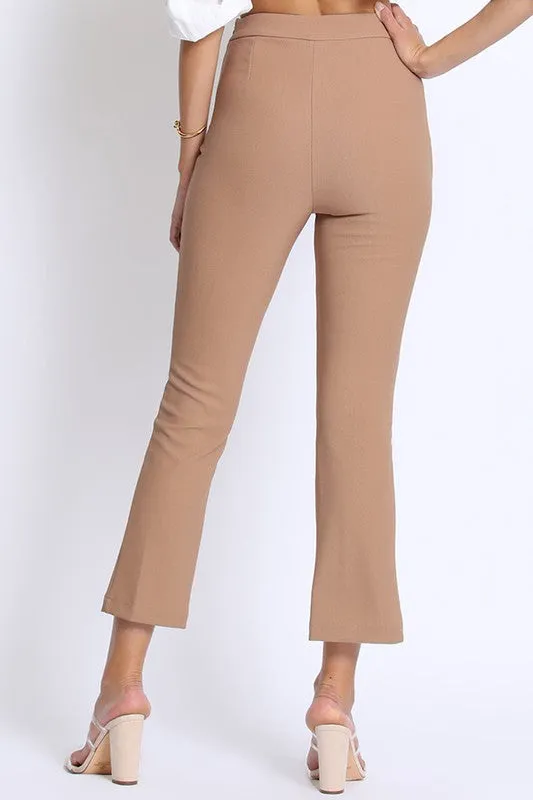 FRONT SLIT STRETCH PANTS