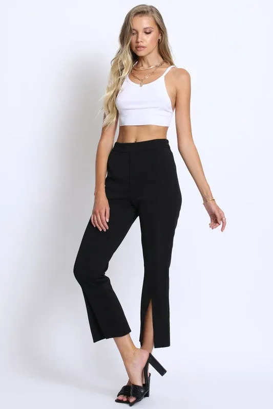 FRONT SLIT STRETCH PANTS