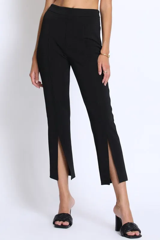 FRONT SLIT STRETCH PANTS