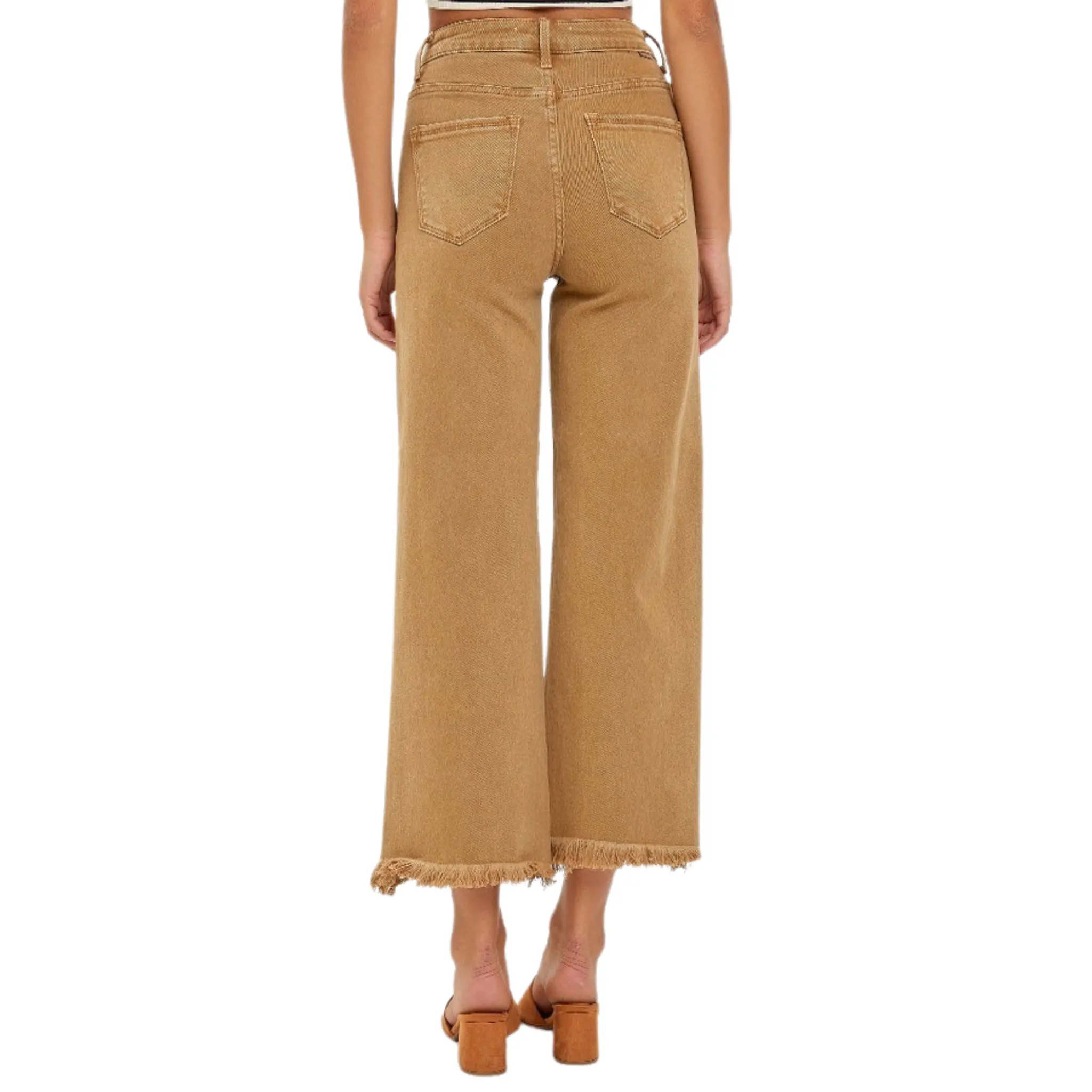 High Rise Cropped Wide Leg Jeans