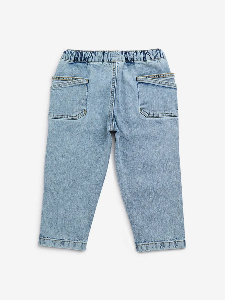 HOP Kids Light Blue Relaxed - Fit Mid - Rise Jeans