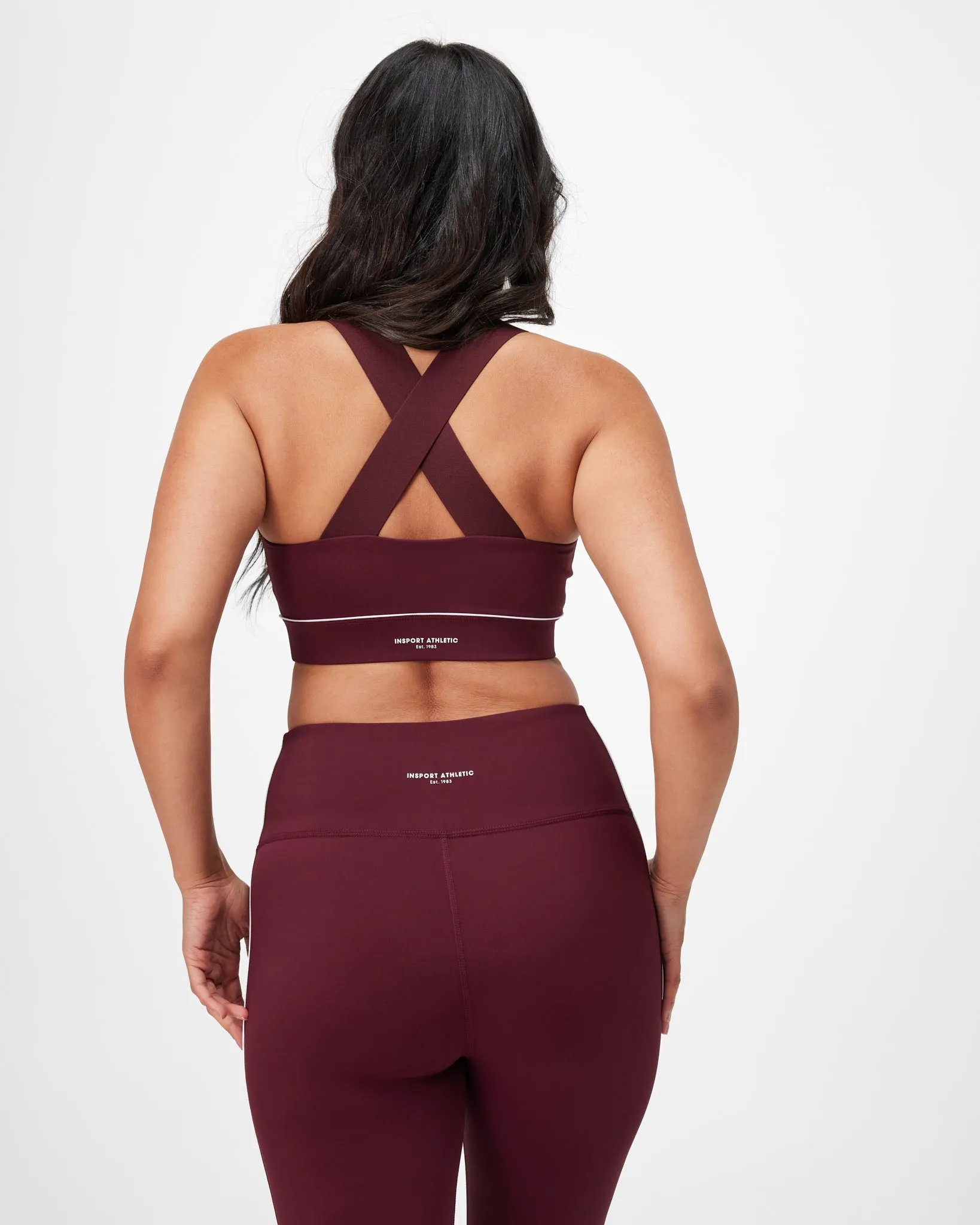 INSPORT WOMENS SWIFT PIPING BRA BURGUNDY