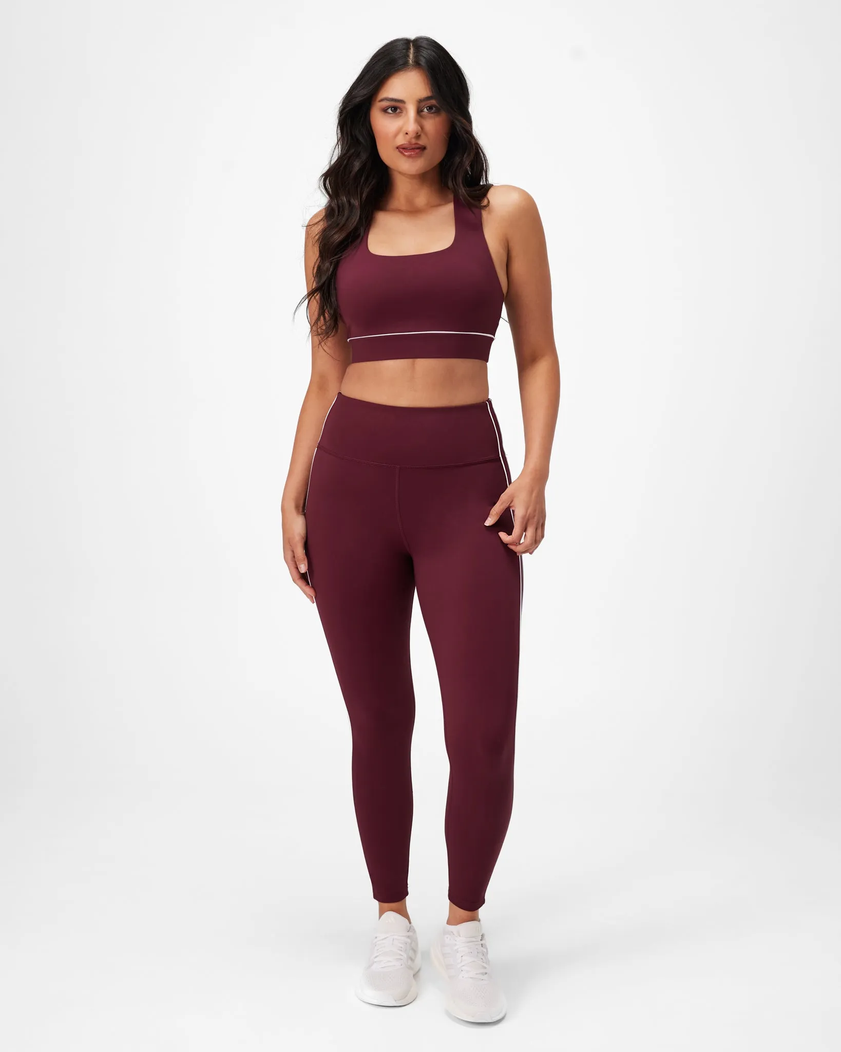 INSPORT WOMENS SWIFT PIPING BRA BURGUNDY