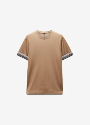 Jacquard Cuff T-shirt Walnut