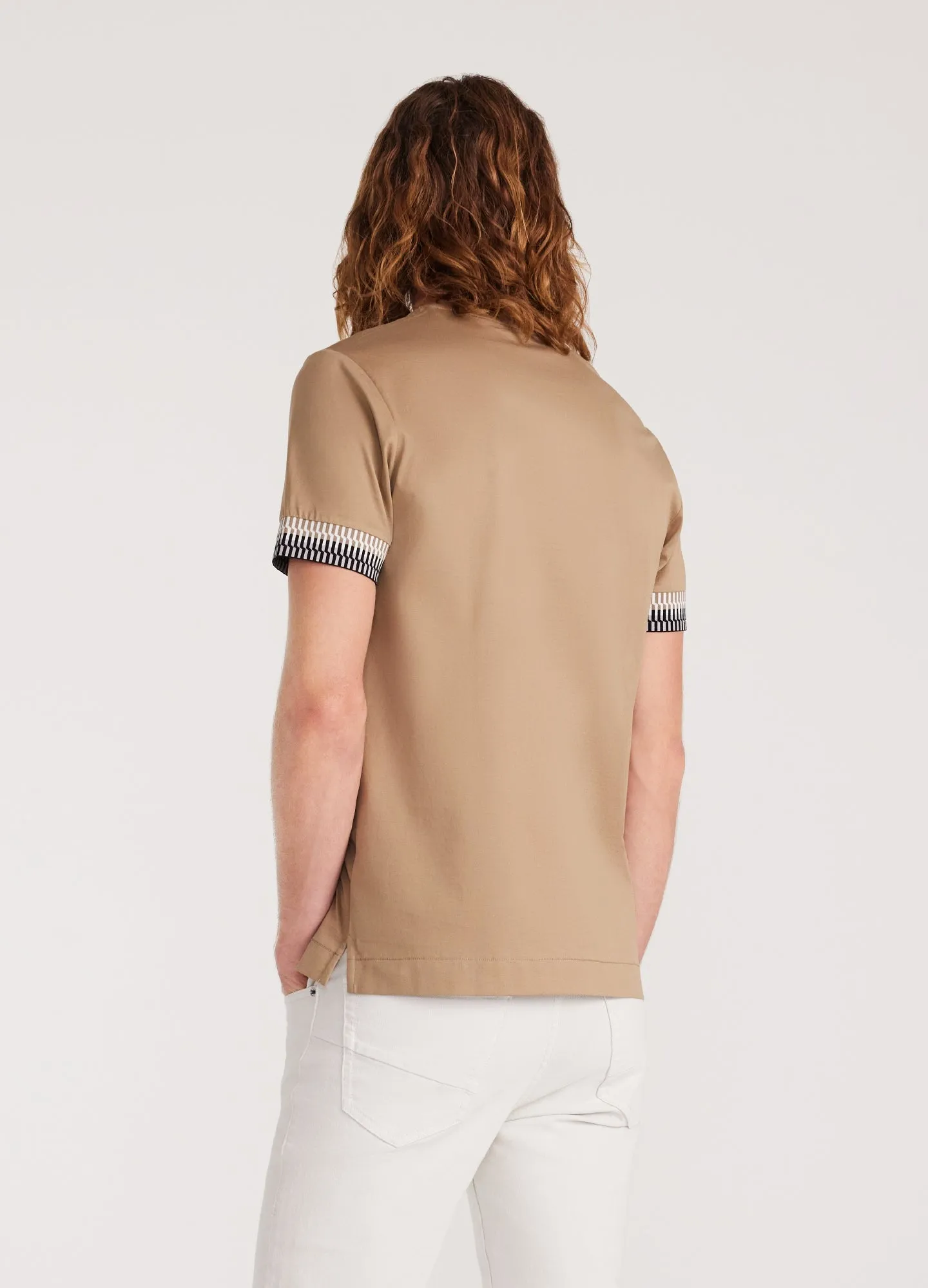 Jacquard Cuff T-shirt Walnut