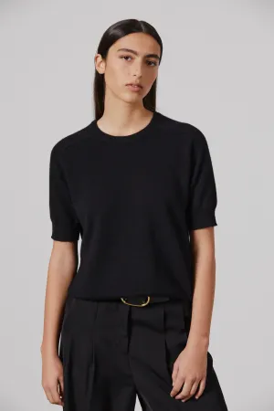 Jasper Cashmere T-Shirt Crew - Black