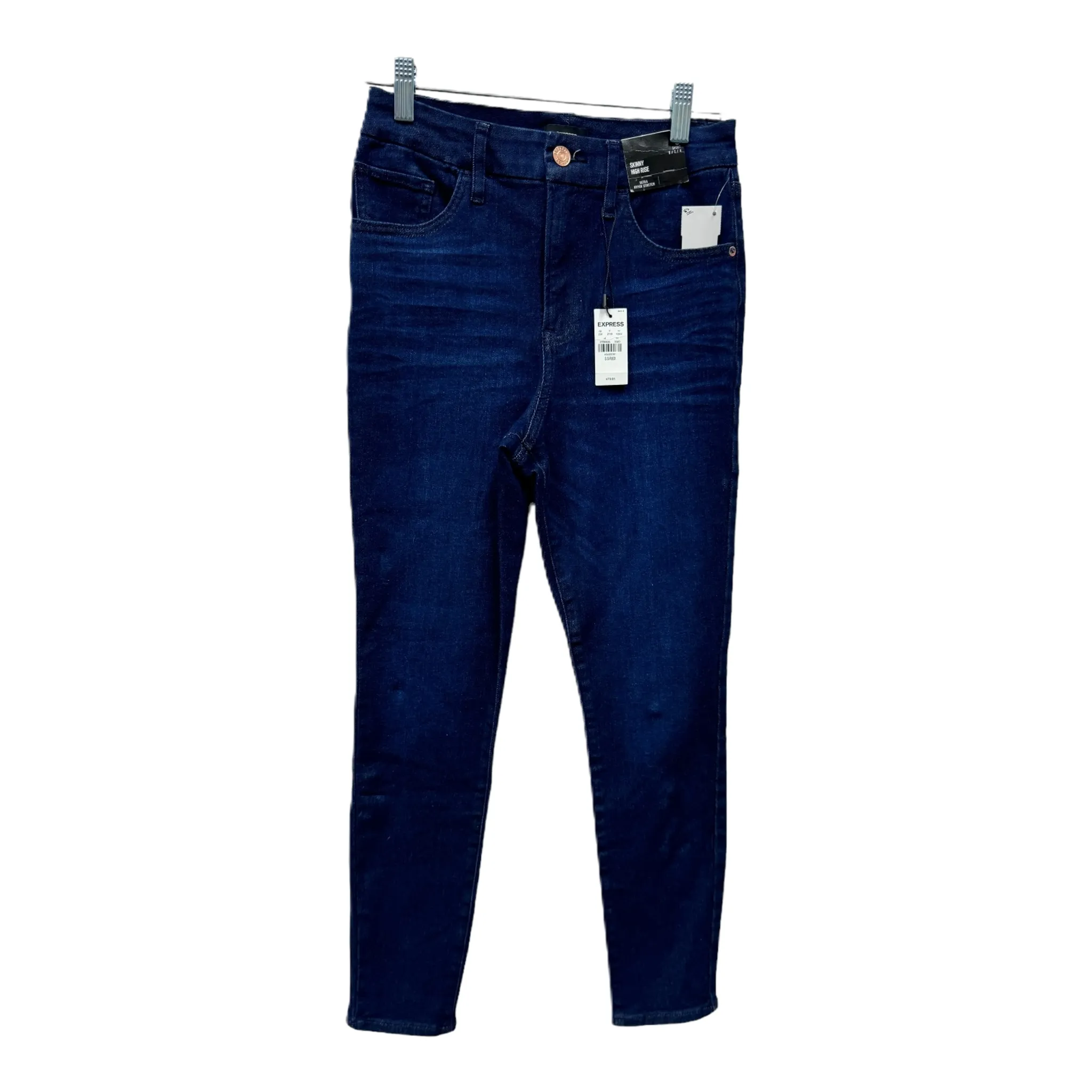 Jeans Skinny By Express In Blue Denim, Size: 4