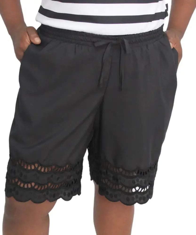 Ladies Plain Anglaise Shorts