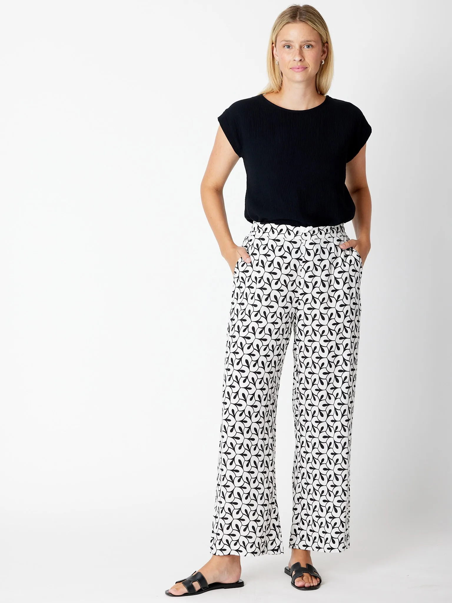 Leaf Loose Fit Pant - 30251 White/Black