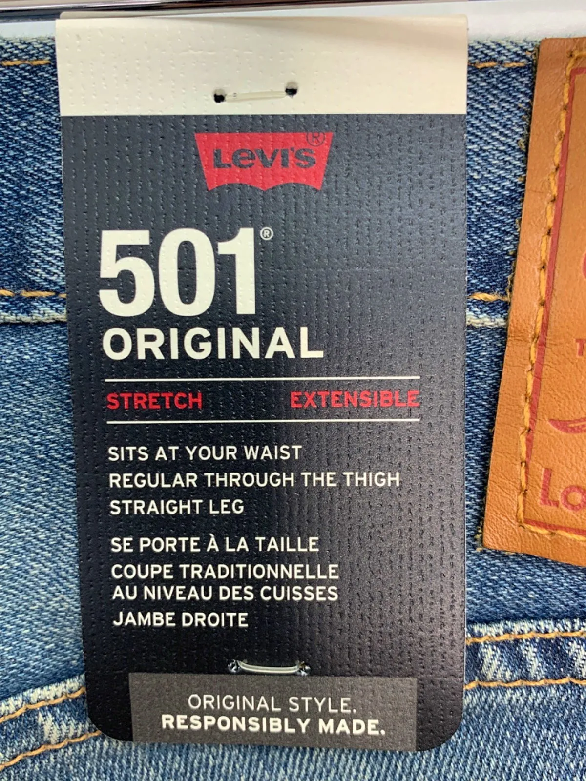 Levi's Blue 501 Original Stretch Extensible Jeans W30 L32