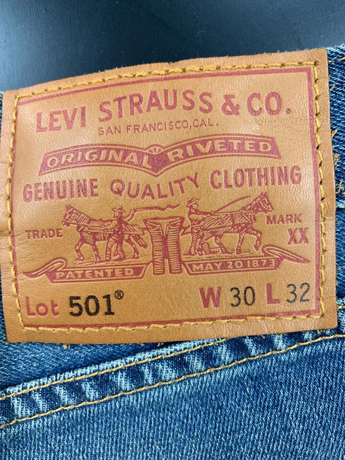 Levi's Blue 501 Original Stretch Extensible Jeans W30 L32