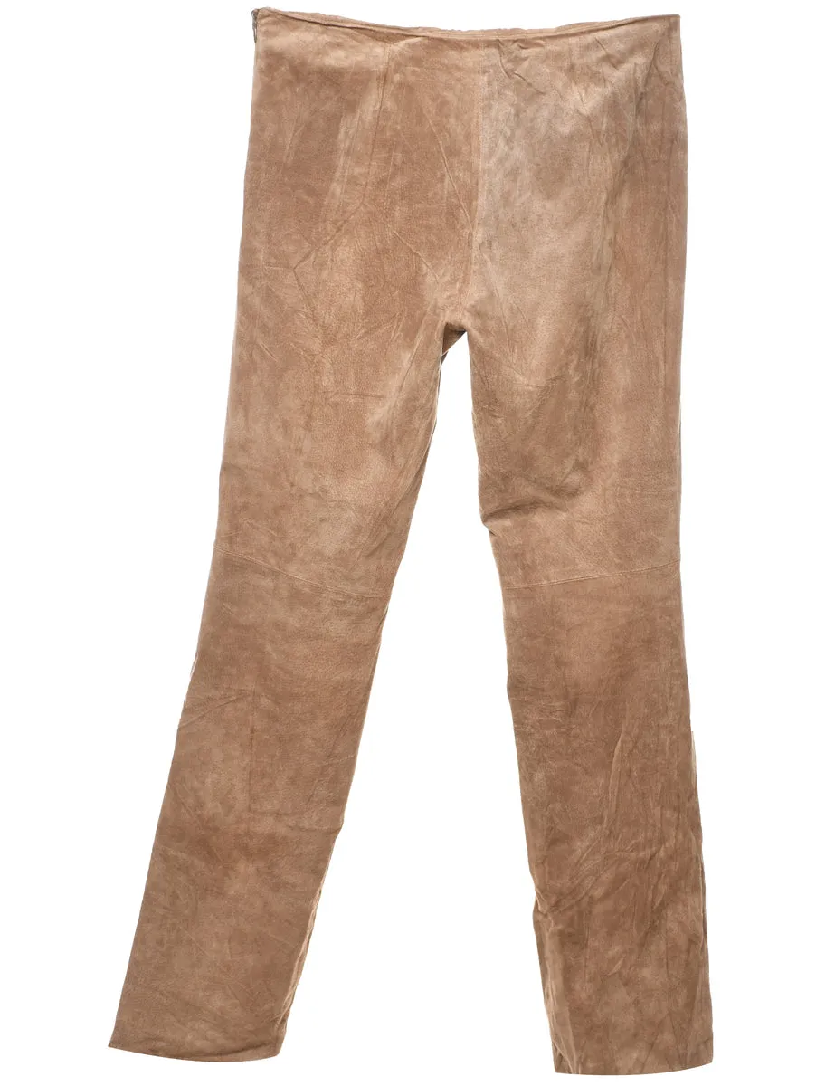 Light Brown Classic Suede Trousers - W32 L32