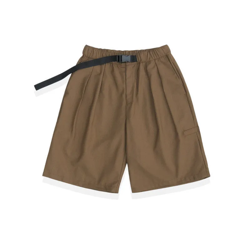 Men's Casual Belted Shorts - Olive Green