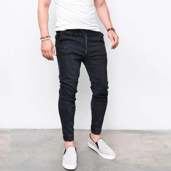 Men’s Slim Fit Drawstring Jeans – Casual and Comfortable Denim