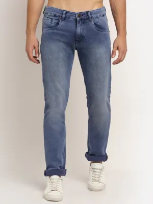 Men's Ultra Narrow fit Heavy Fade Sky Blue  Jeans