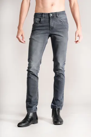 Men's Ultra Narrow Fit Solid Dark Grey Jeans