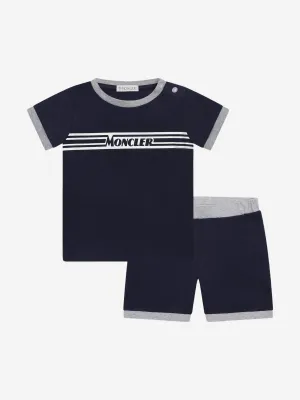 Moncler Enfant Baby Boys Shorts Set - Blue Cotton Shorts Set