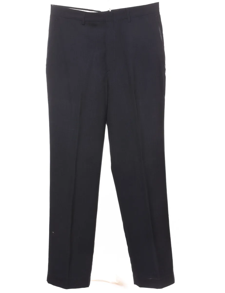 Navy Classic Straight-Fit Trousers - W32 L31