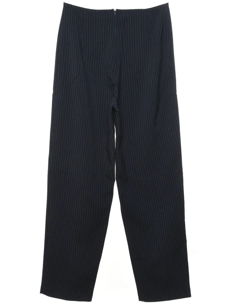 Navy Classic Striped Trousers - W26 L29